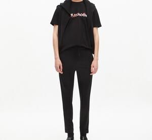 New The Kooples cotton black drawstring pants sz 36 small